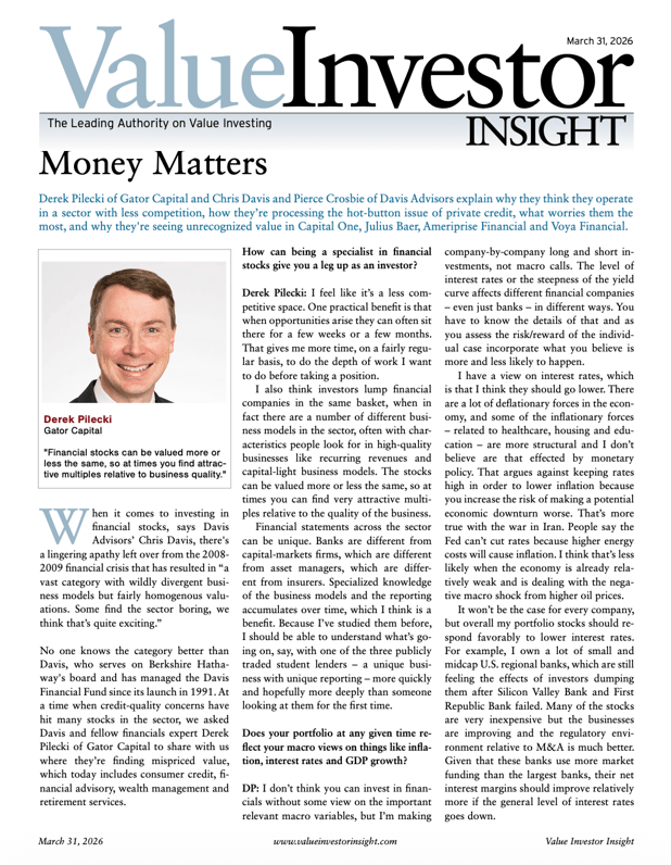 Derek Pilecki Value Investor Insight 2026